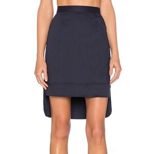 TY-LR Navy Blue High Low Cotton Skirt Small NWT